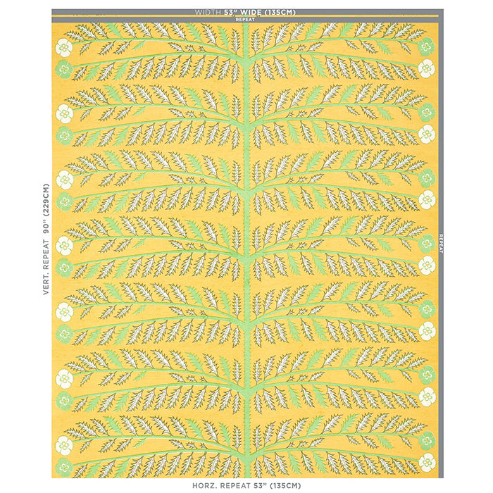 Schumacher Thistle Mustard Fabric 179532