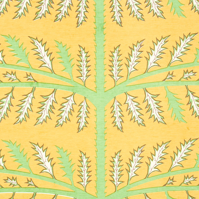 Schumacher Thistle Mustard Fabric Sample 179532