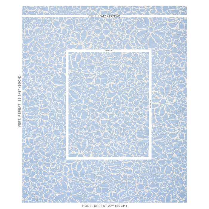 Schumacher Sidonie Blue Fabric 179550