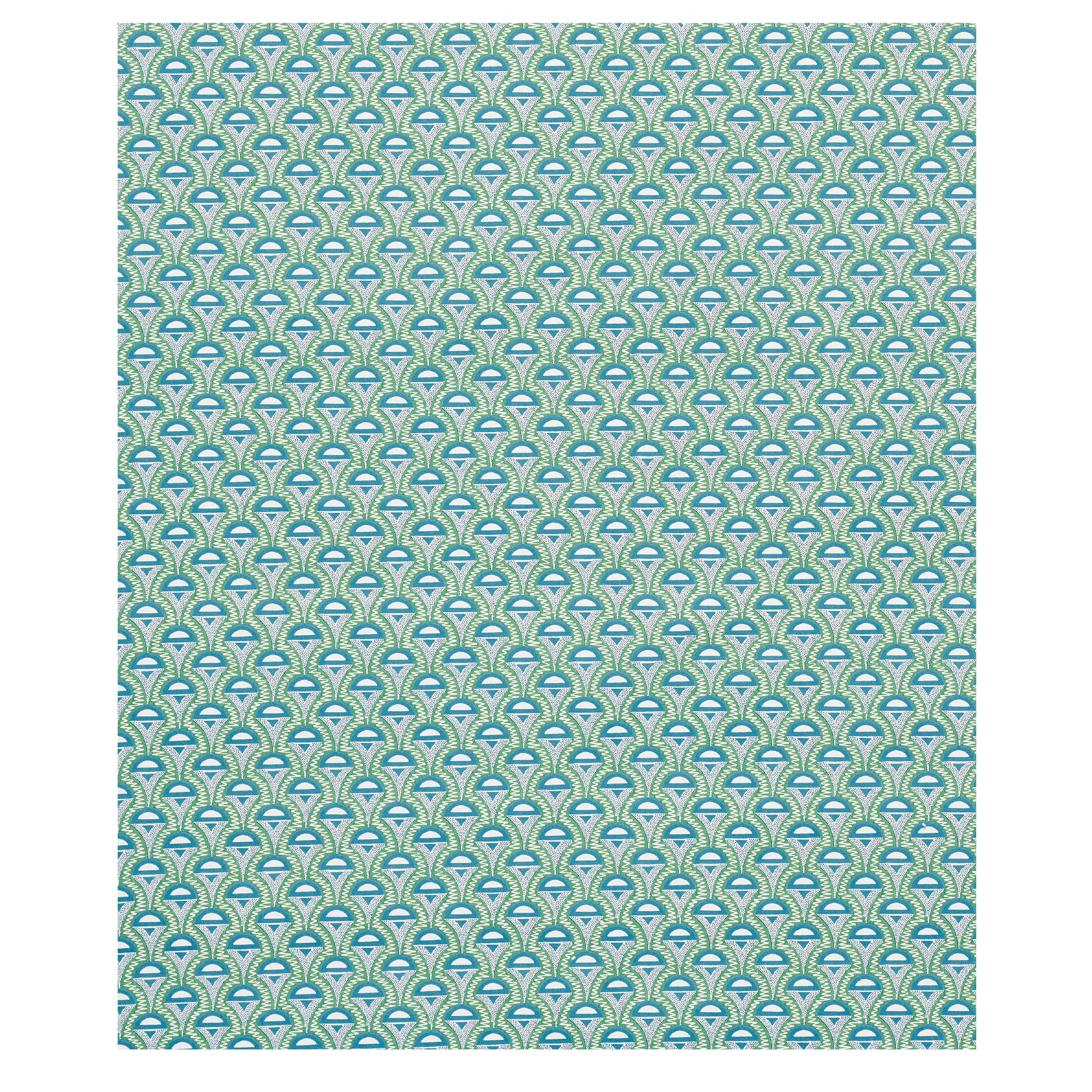 Schumacher Abelino Green & Peacock Fabric Sample 179582