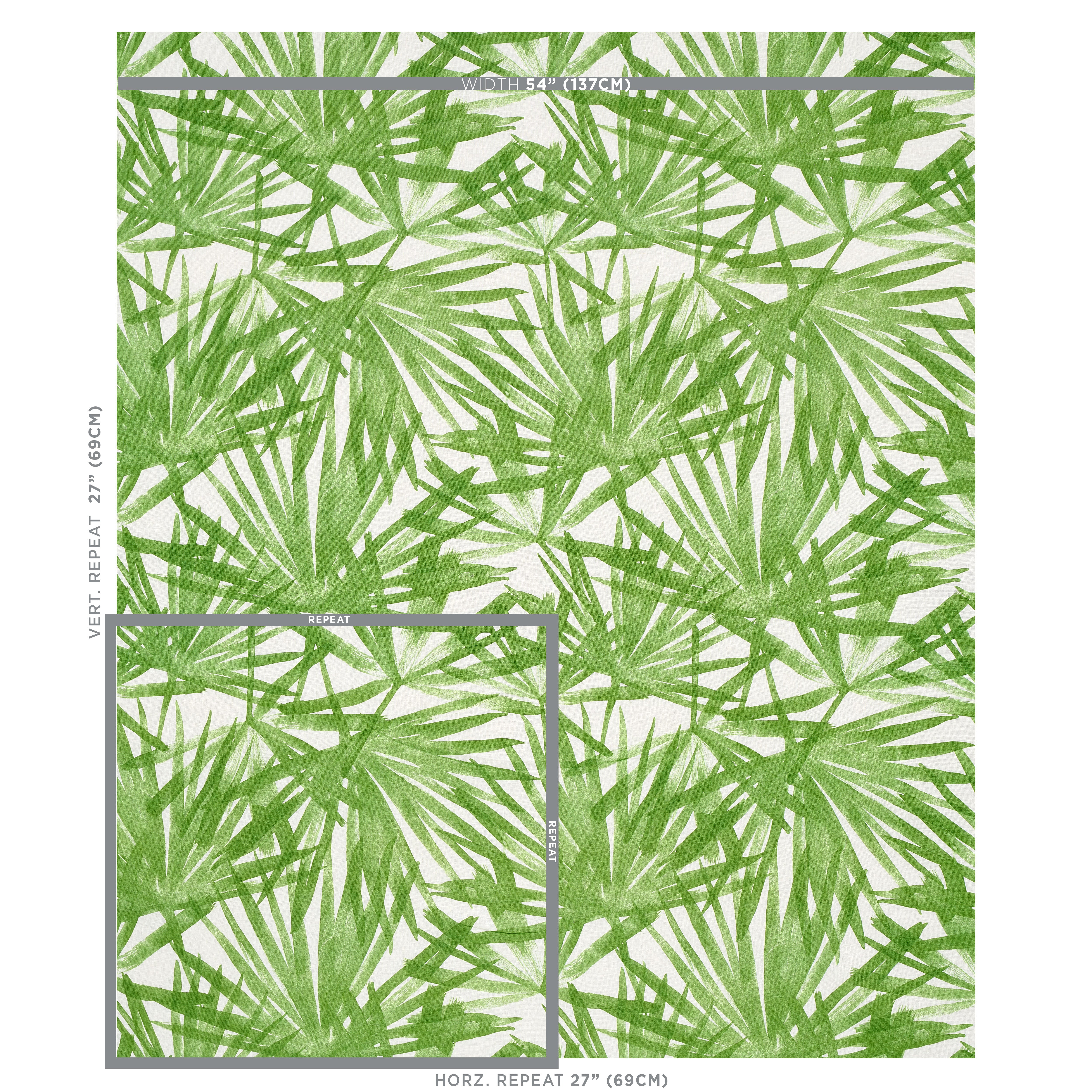 Schumacher Sunlit Palm Linen Green Fabric 179601