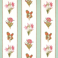 Schumacher Servilia Stripe Aqua Fabric 179640