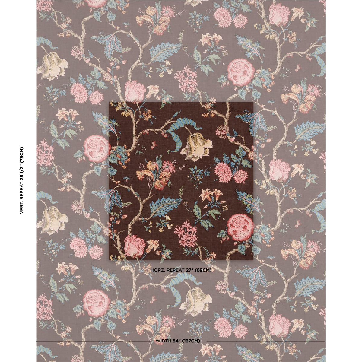 Schumacher Josephine Cinnabar Fabric Sample 179654