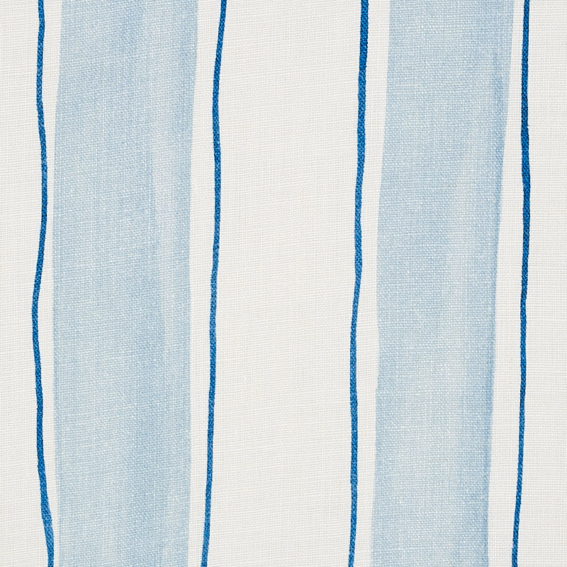 Schumacher Tracing Stripes Sky Fabric 179700