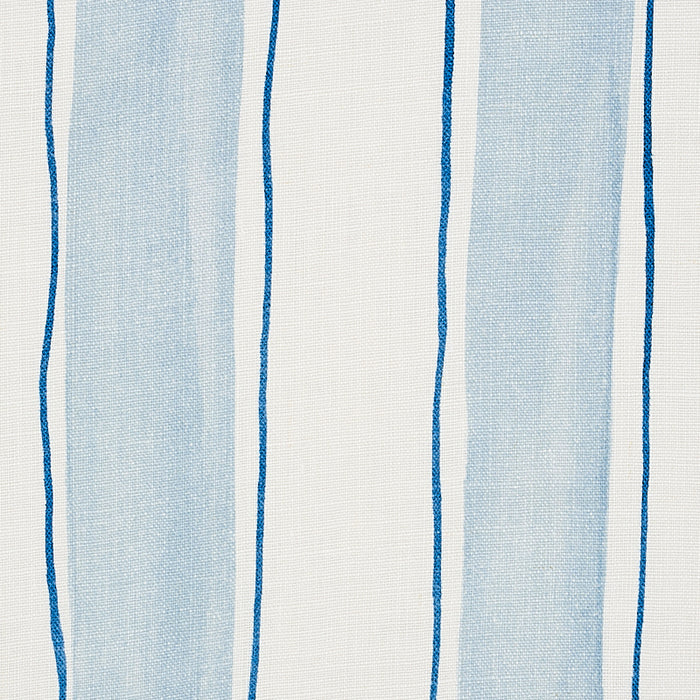 Schumacher Tracing Stripes Sky Fabric 179700