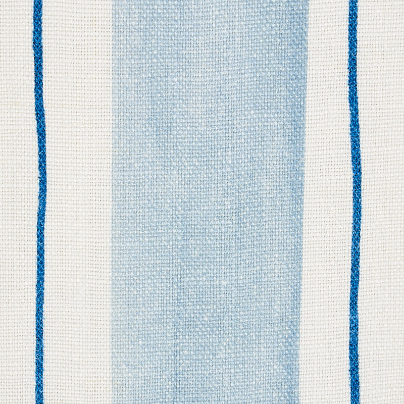 Schumacher Tracing Stripes Sky Fabric 179700