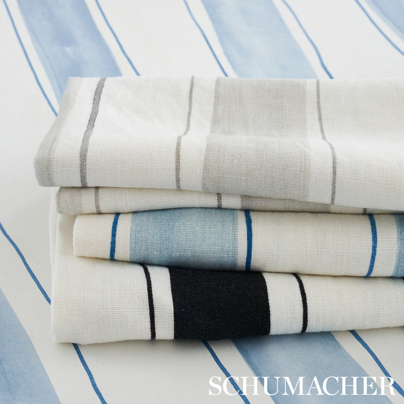 Schumacher Tracing Stripes Grey Fabric 179701
