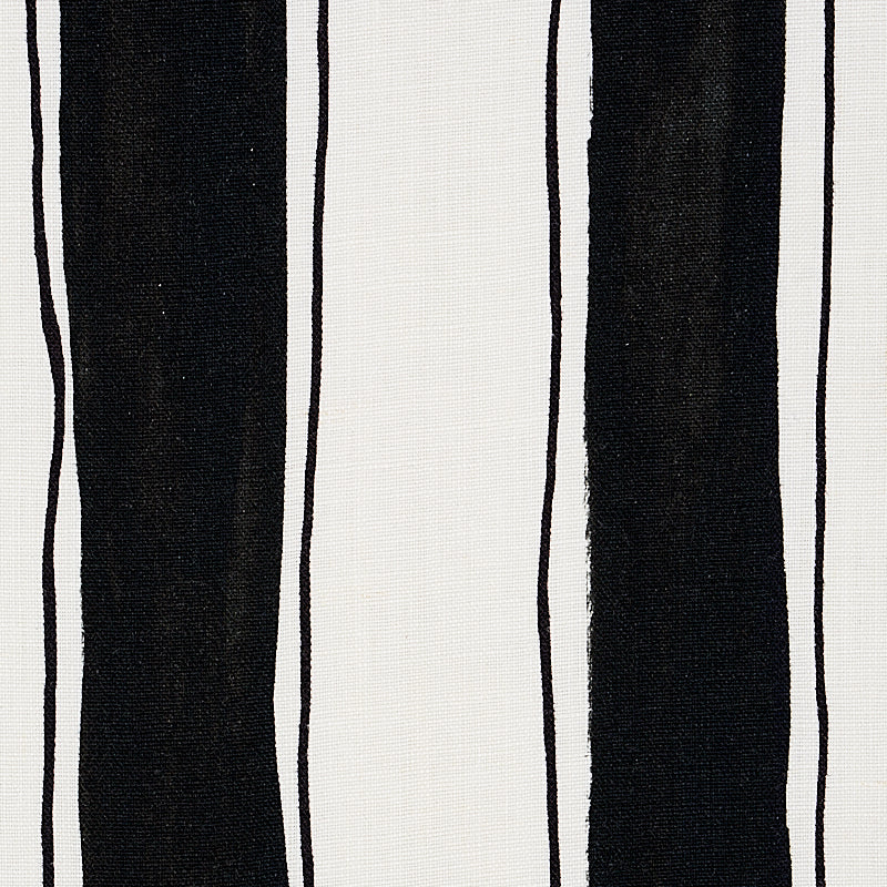 Schumacher Tracing Stripes Black Fabric 179702