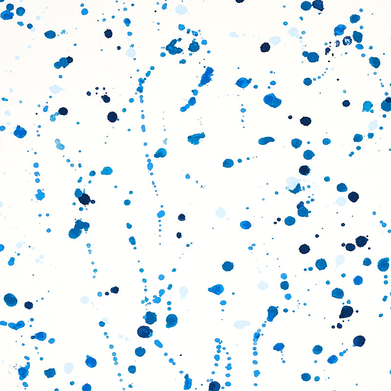 Schumacher Ink Splash Blue Fabric Sample 179711
