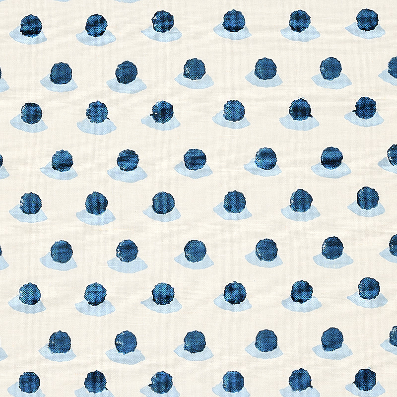Schumacher Berry Hand Block Print Indigo & Sky Fabric 179731