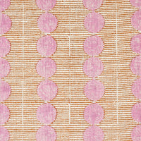 Schumacher Sun Rise Hand Block Print Rose & Copper Fabric 179790