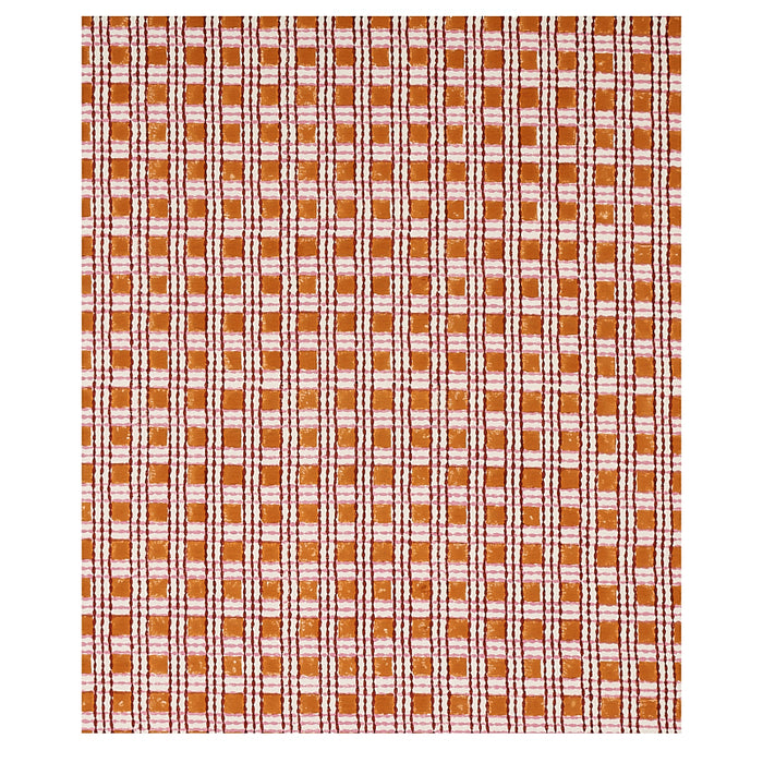 Schumacher Trellis Hand Block Print Copper & Rose Fabric 179802