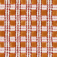 Schumacher Trellis Hand Block Print Copper & Rose Fabric 179802