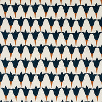 Schumacher Tulip Hand Block Midnight & Copper Fabric 179822