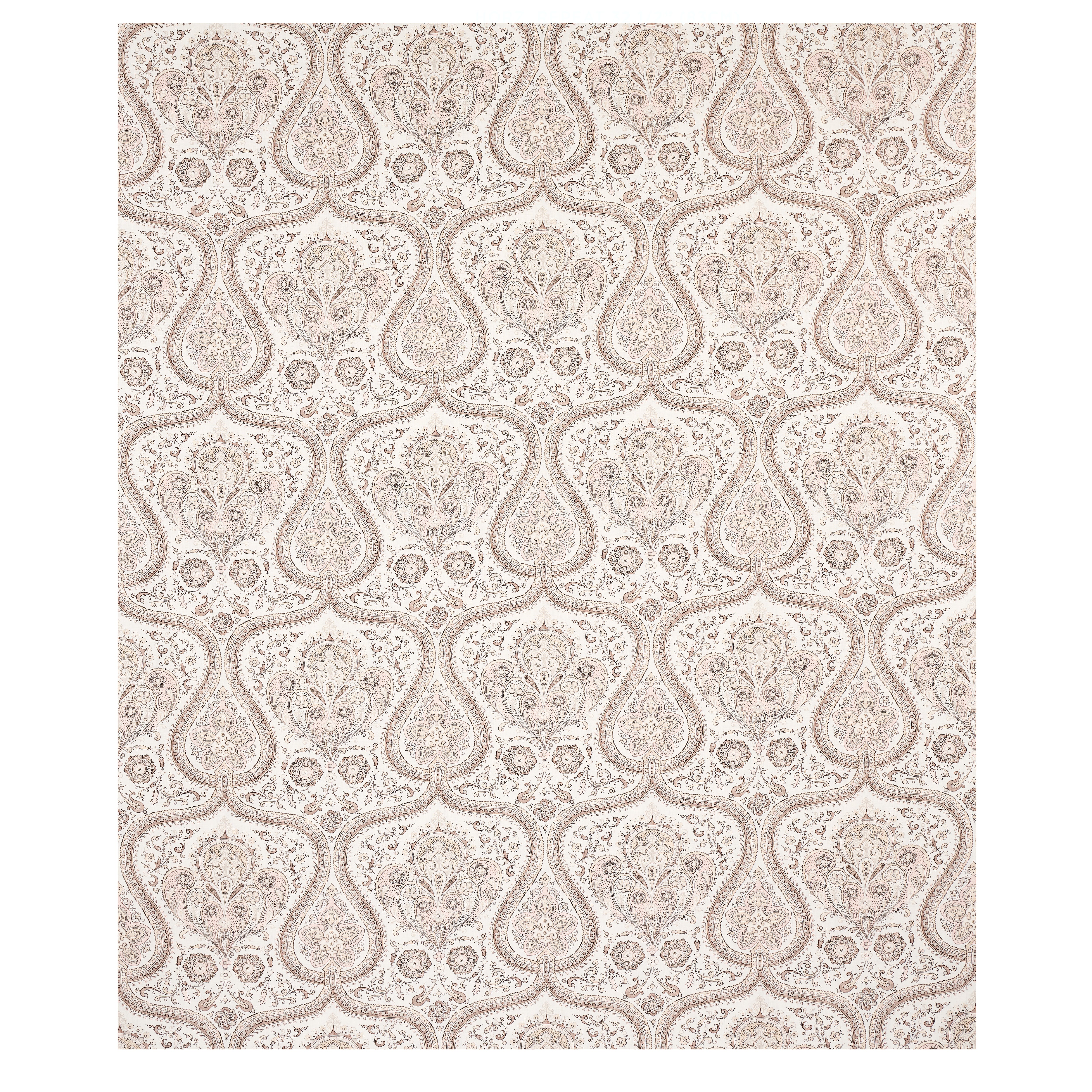 Schumacher Paisley Court Neutral Fabric Sample 179862