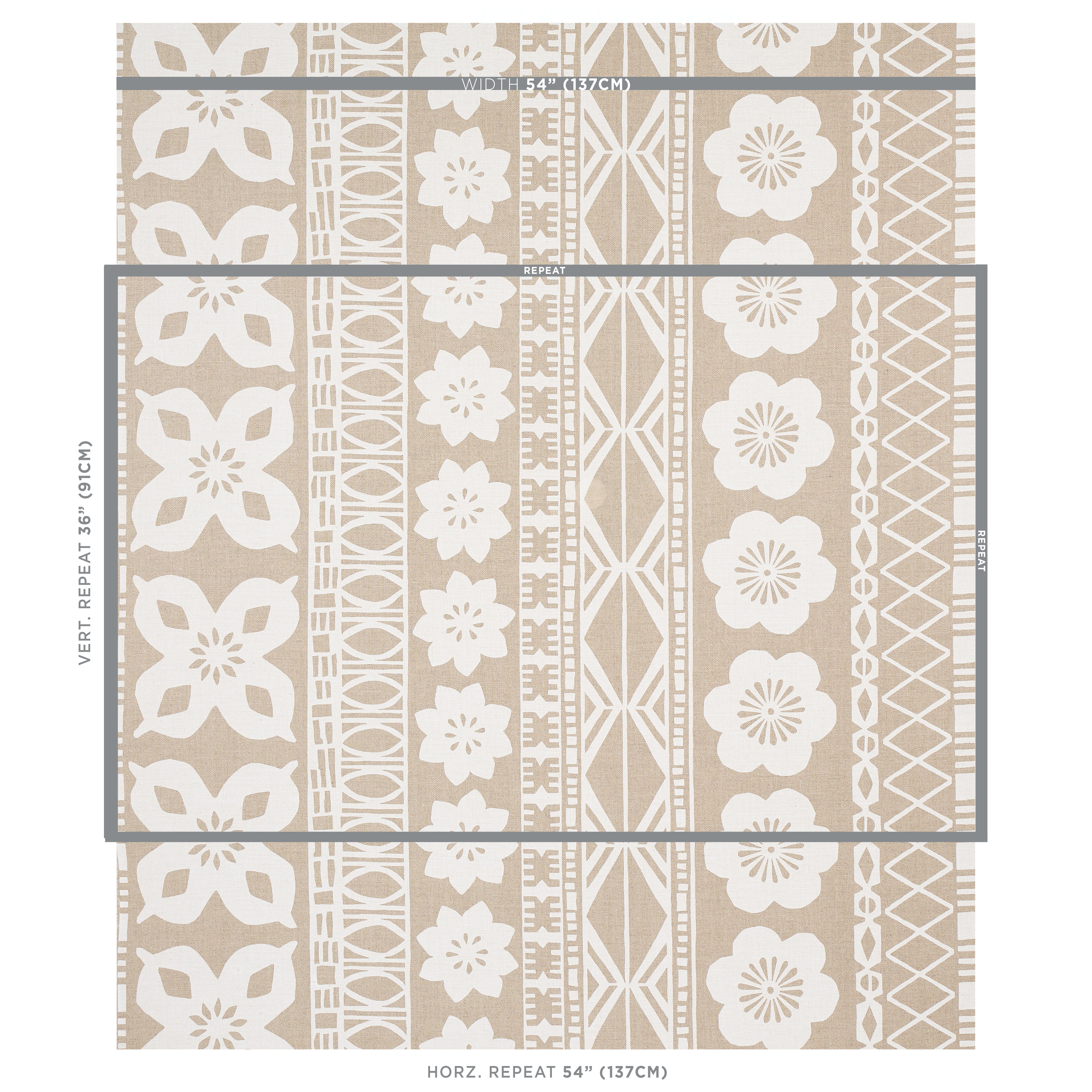 Schumacher Mrs. Howell Natural Fabric Sample 179870