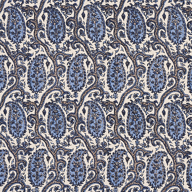 Schumacher Daria Paisley Indigo Fabric 179961