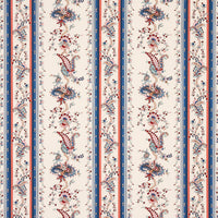 Schumacher Elena Paisley Stripe Blue Fabric 179980