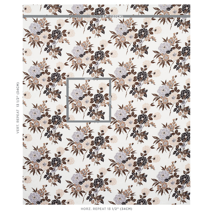 Schumacher Valentina Floral Brown Fabric 180021