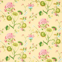 Schumacher Vasily Linen Green And Yellow Fabric 180082
