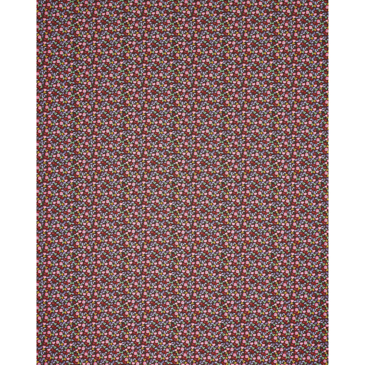 Schumacher Calico Multi On Brown Fabric Sample 180171