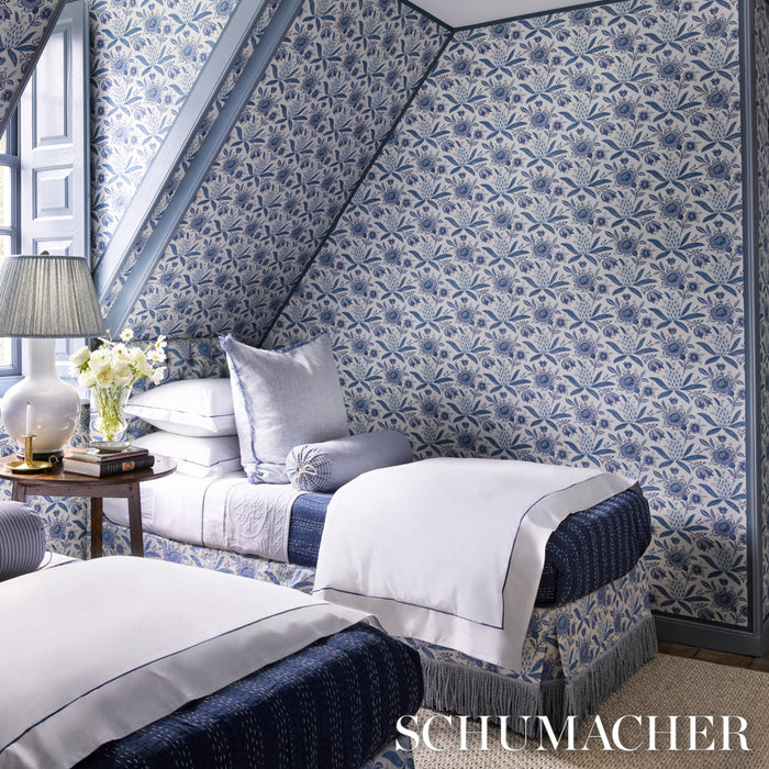 Schumacher Lafayette Botanical Cornflower Fabric 180251