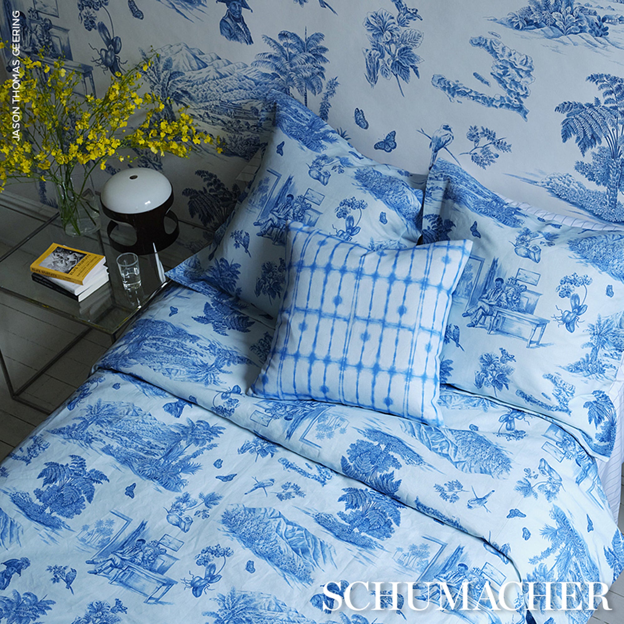 Schumacher Julie Blue Fabric 180280
