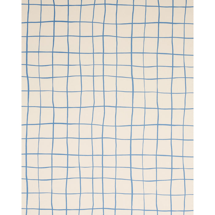 Schumacher Painterly Windowpane Blue Fabric Sample 180292