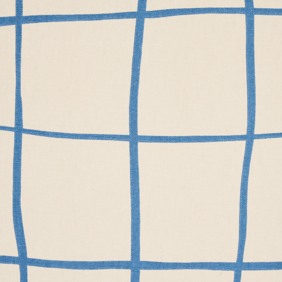 Schumacher Painterly Windowpane Blue Fabric 180292