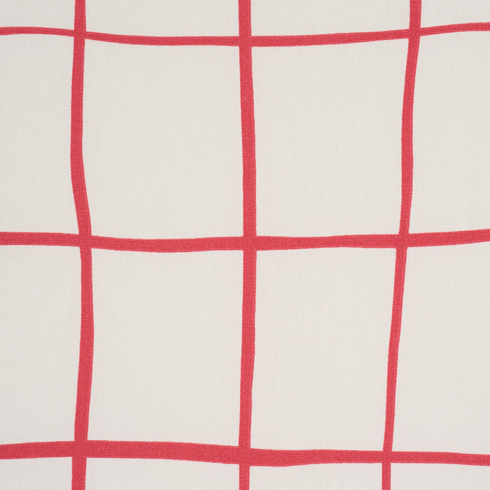 Schumacher Painterly Windowpane Red Fabric Sample 180293