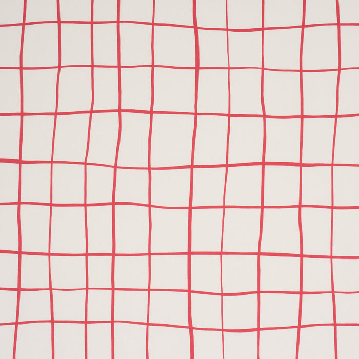 Schumacher Painterly Windowpane Red Fabric Sample 180293