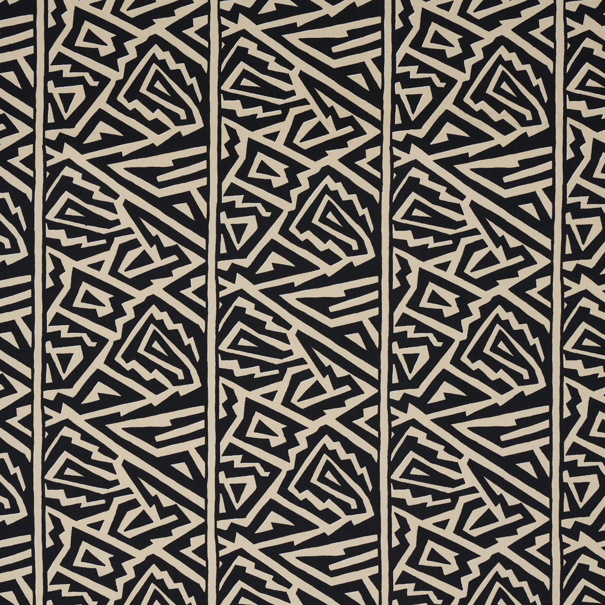 Schumacher Jagged Maze Black Fabric Sample 180320