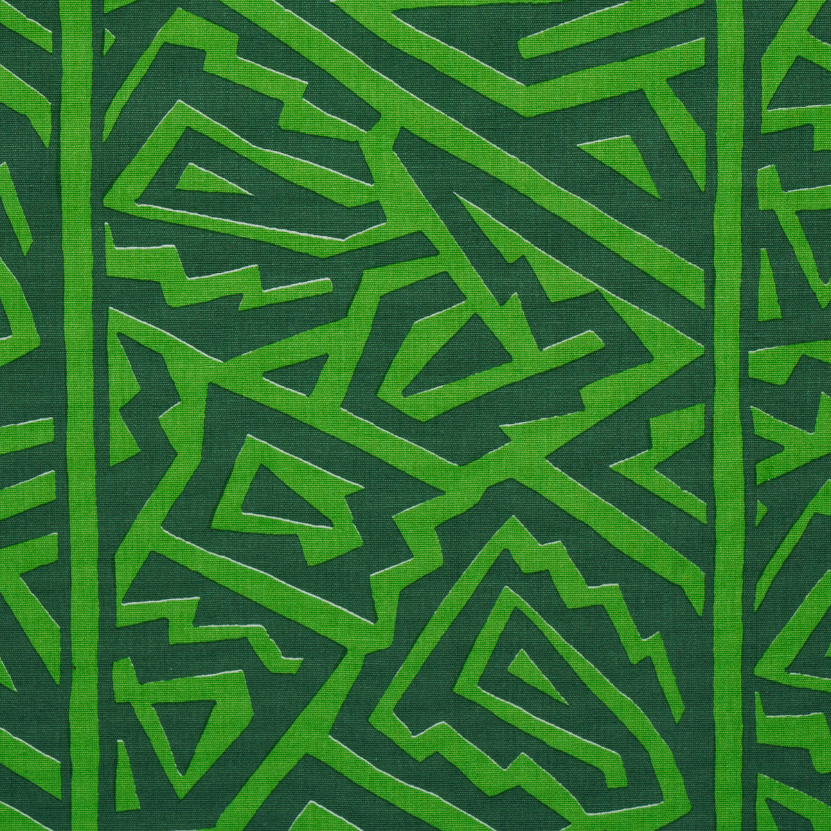 Schumacher Jagged Maze Green Fabric 180323