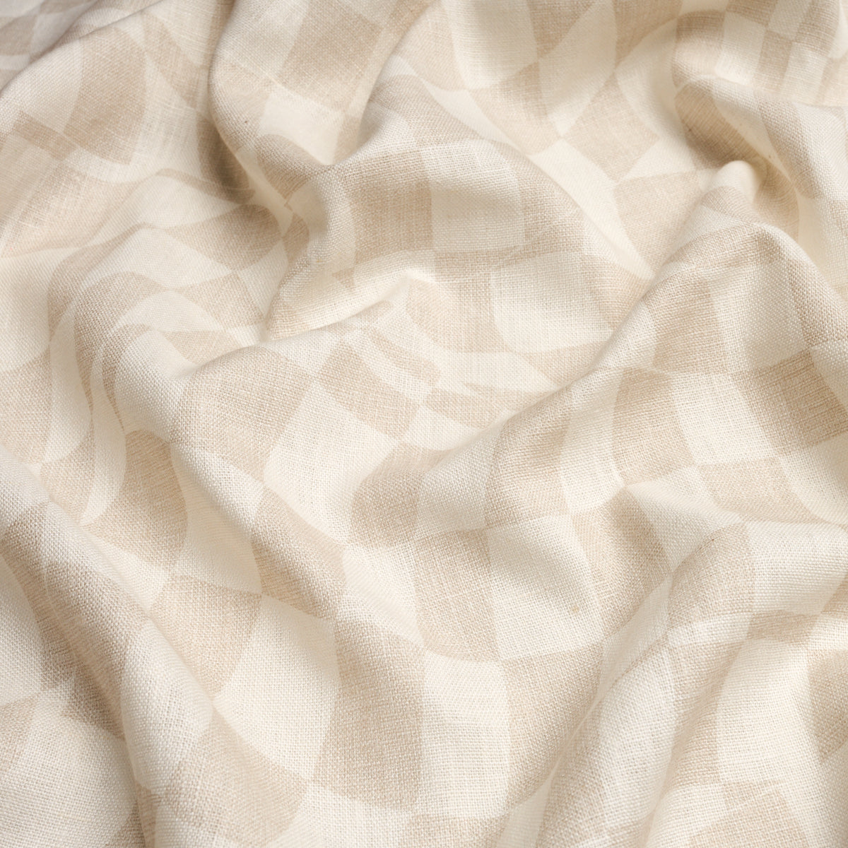 Schumacher Loose Check Light Neutral Fabric 180330