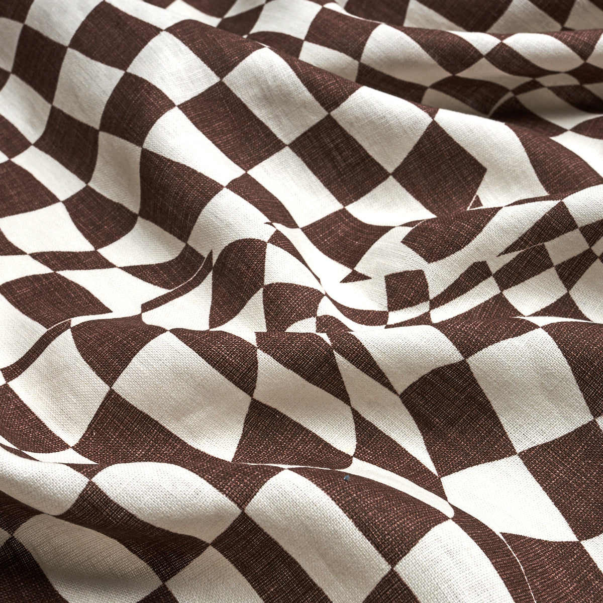 Schumacher Loose Check Brown Fabric 180331