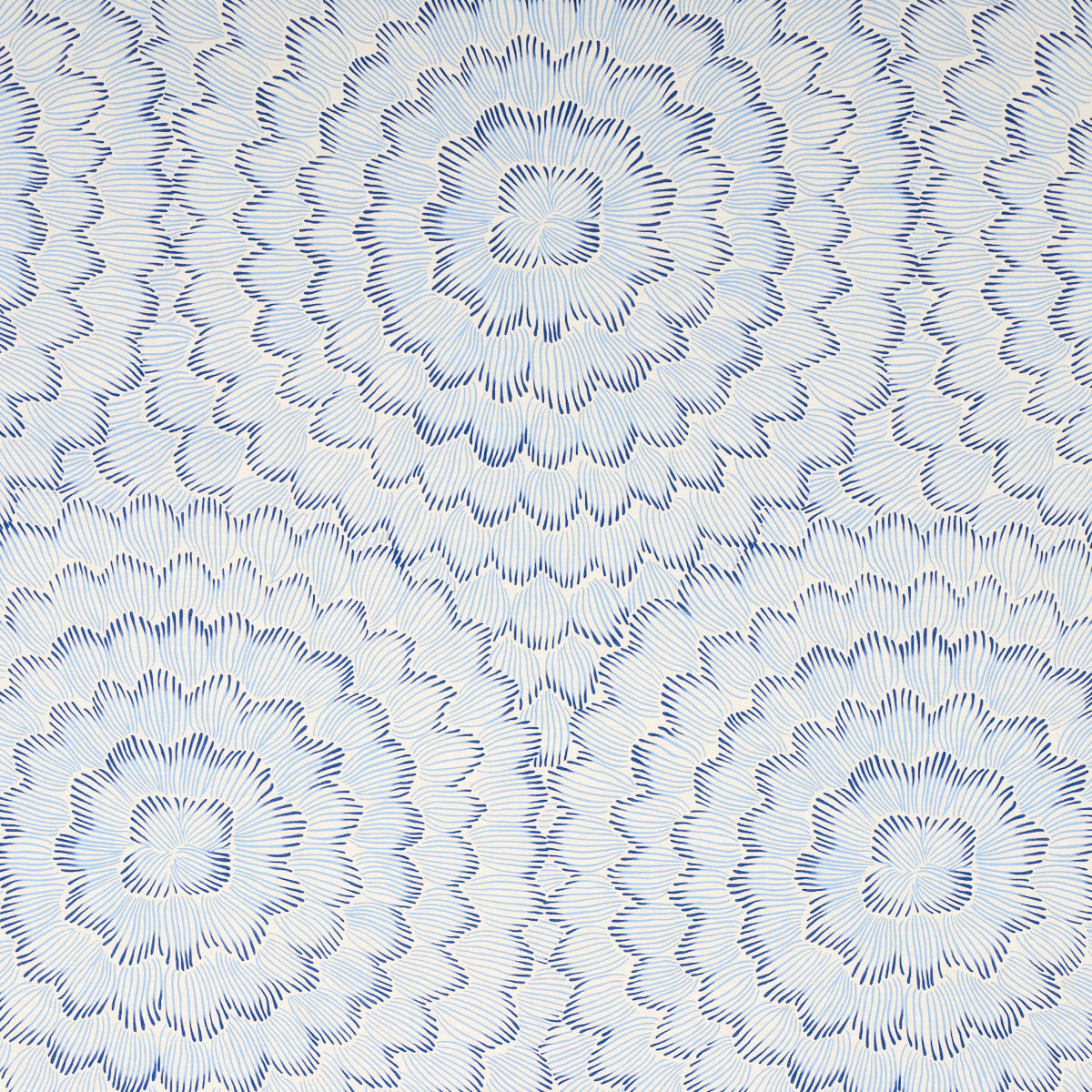 Schumacher Feather Bloom Two Blues Fabric Sample 180360