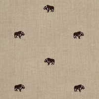 Schumacher Buffalo Embroidered Linen Natural Fabric 180450