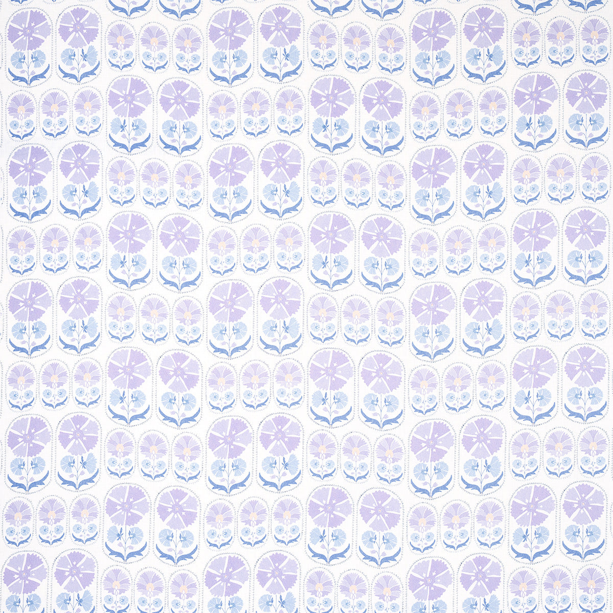 Schumacher Anjuna Floral Linen Print Lilac Fabric Sample 180482