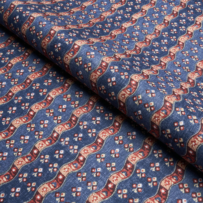 Schumacher Ottilie Stripe Document Fabric 180560