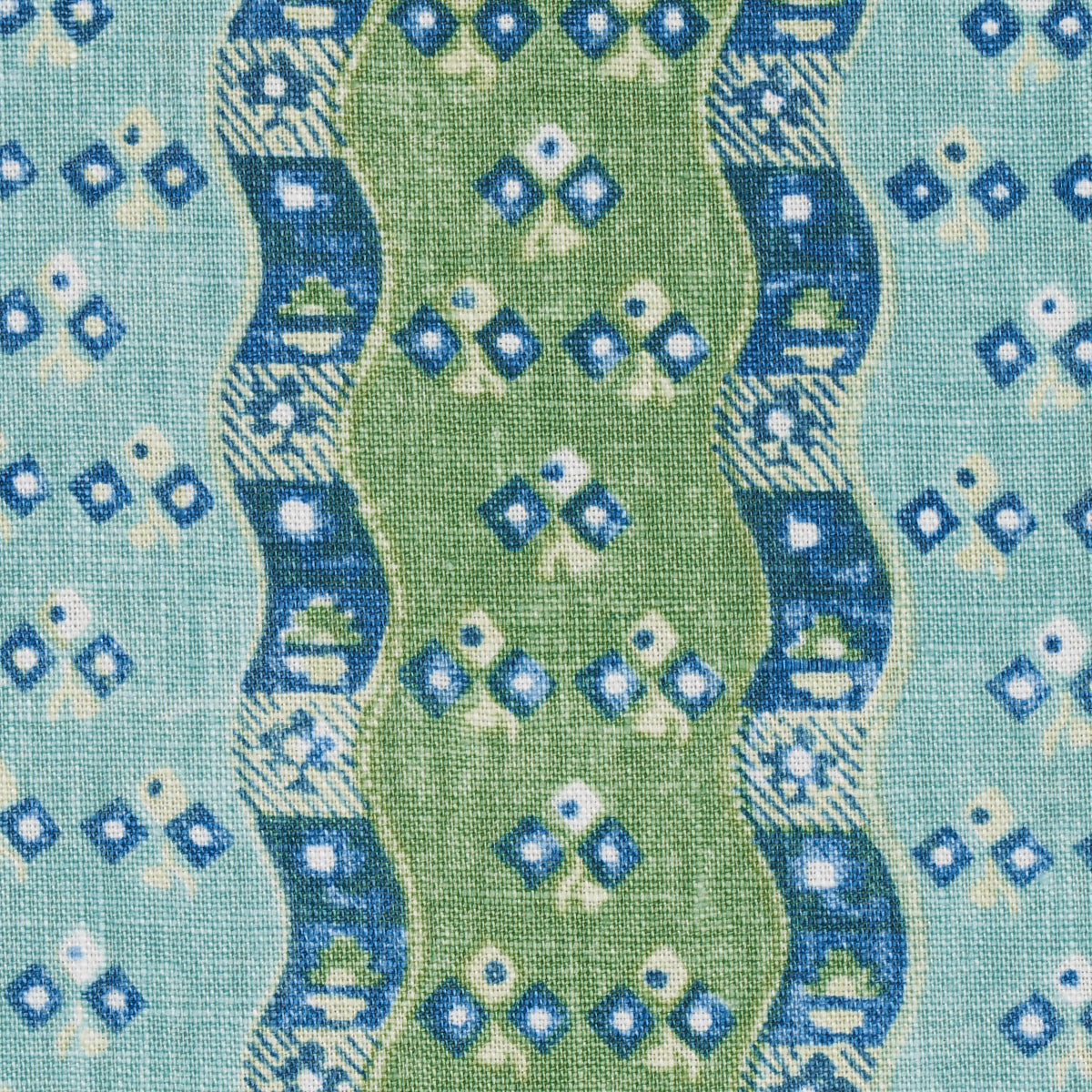 Schumacher Ottilie Stripe Green Fabric 180561