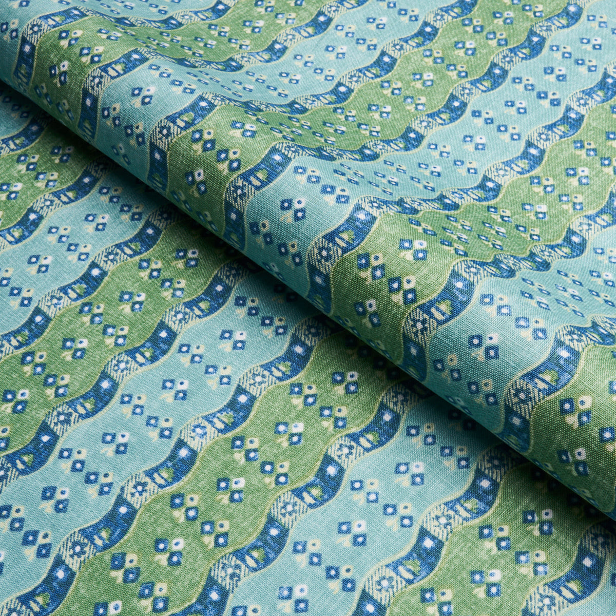Schumacher Ottilie Stripe Green Fabric 180561