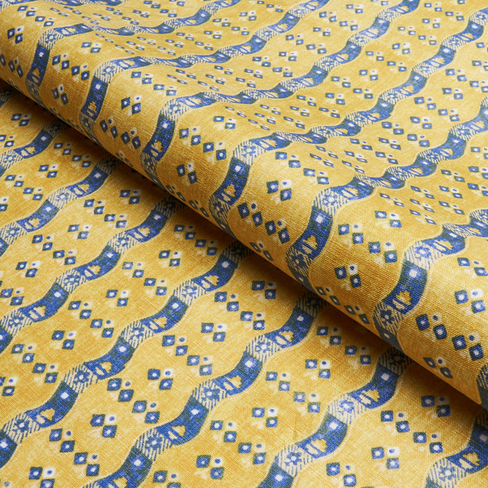 Schumacher Ottilie Stripe Yellow Fabric 180562