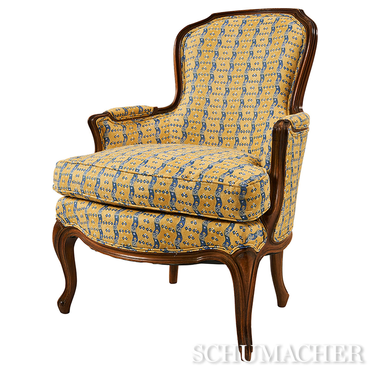 Schumacher Ottilie Stripe Yellow Fabric 180562