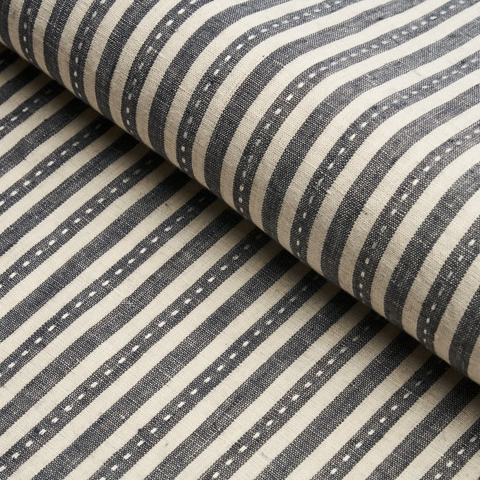 Schumacher Mathis Ticking Stripe Carbon Fabric 180592