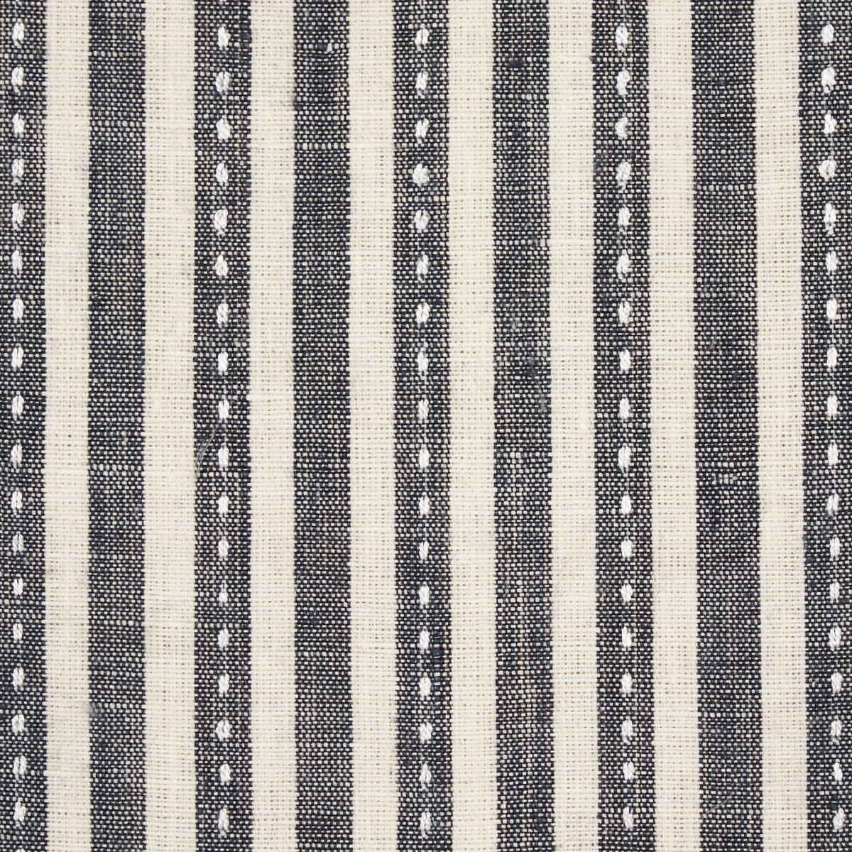 Schumacher Mathis Ticking Stripe Carbon Fabric Sample 180592