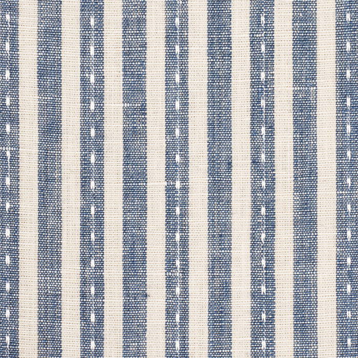 Schumacher Mathis Ticking Stripe Indigo Fabric Schumacher 180593