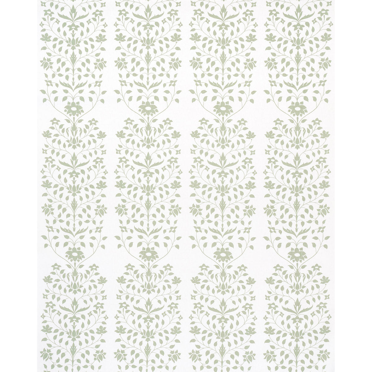 Schumacher Jaipur Mughal Flower Green Fabric Sample 180680