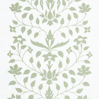 Schumacher Jaipur Mughal Flower Green Fabric 180680