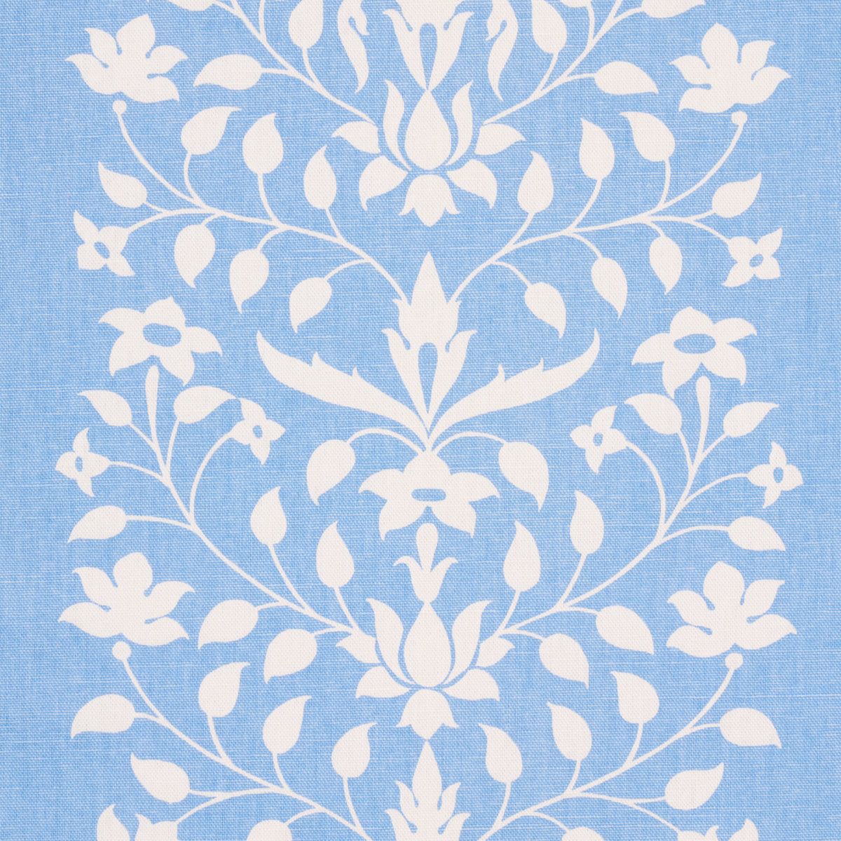 Schumacher Jaipur Mughal Flower Cornflower Blue Fabric Sample 180681