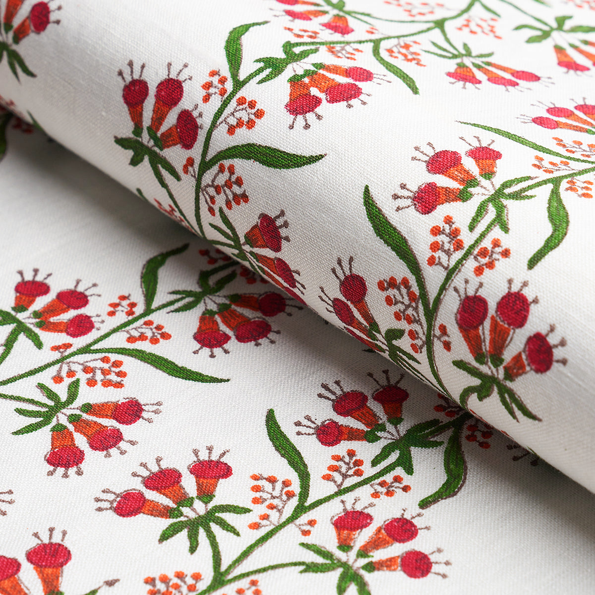 Schumacher Himalaya Hand Block Print Pink Fabric 180690